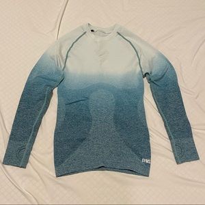 Gymshark Ombré Seamless Long Sleeve Teal/Ice Blue